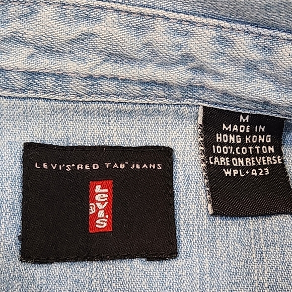 Levi's RED TAB JEANS BUTTON DOWN SHIRT SIZE MEDIUM - Picture 6 of 10